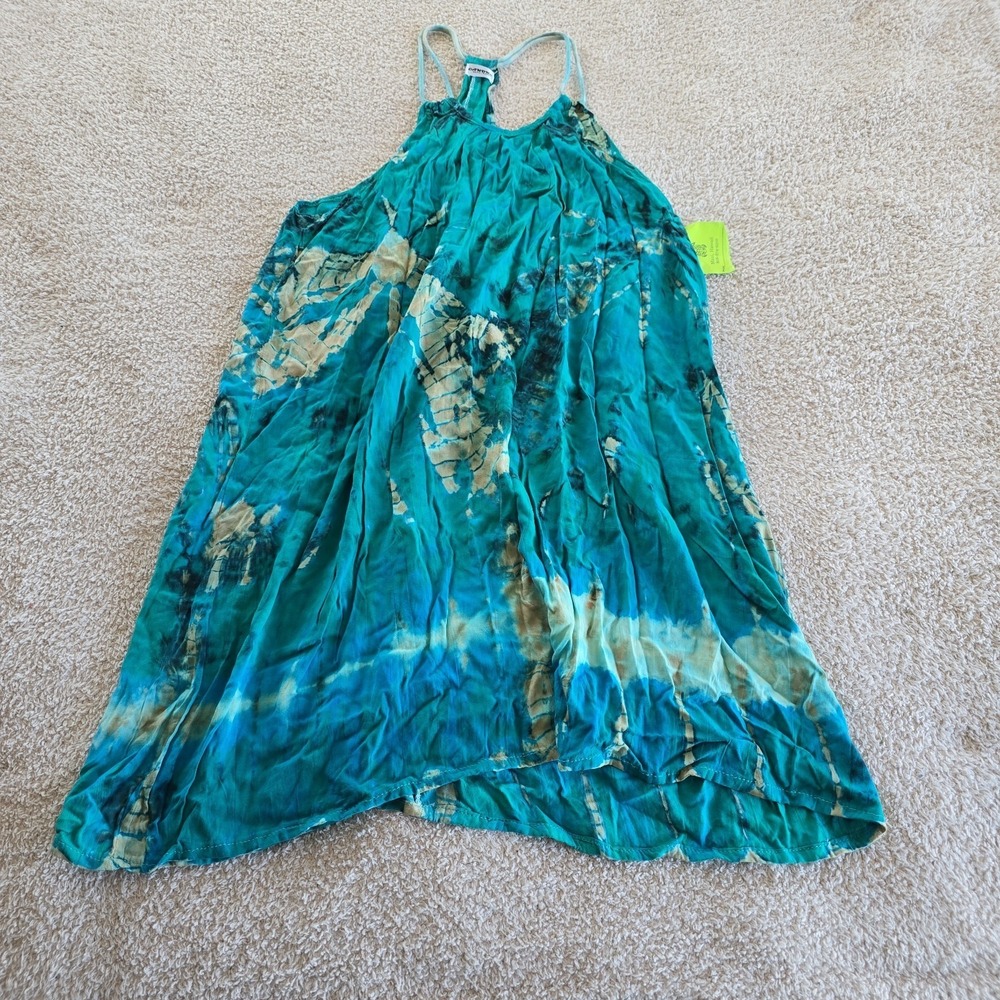 Candice Maui Hawaii Swimsuit Coverup/beach Dress Turquoise Tie-dye